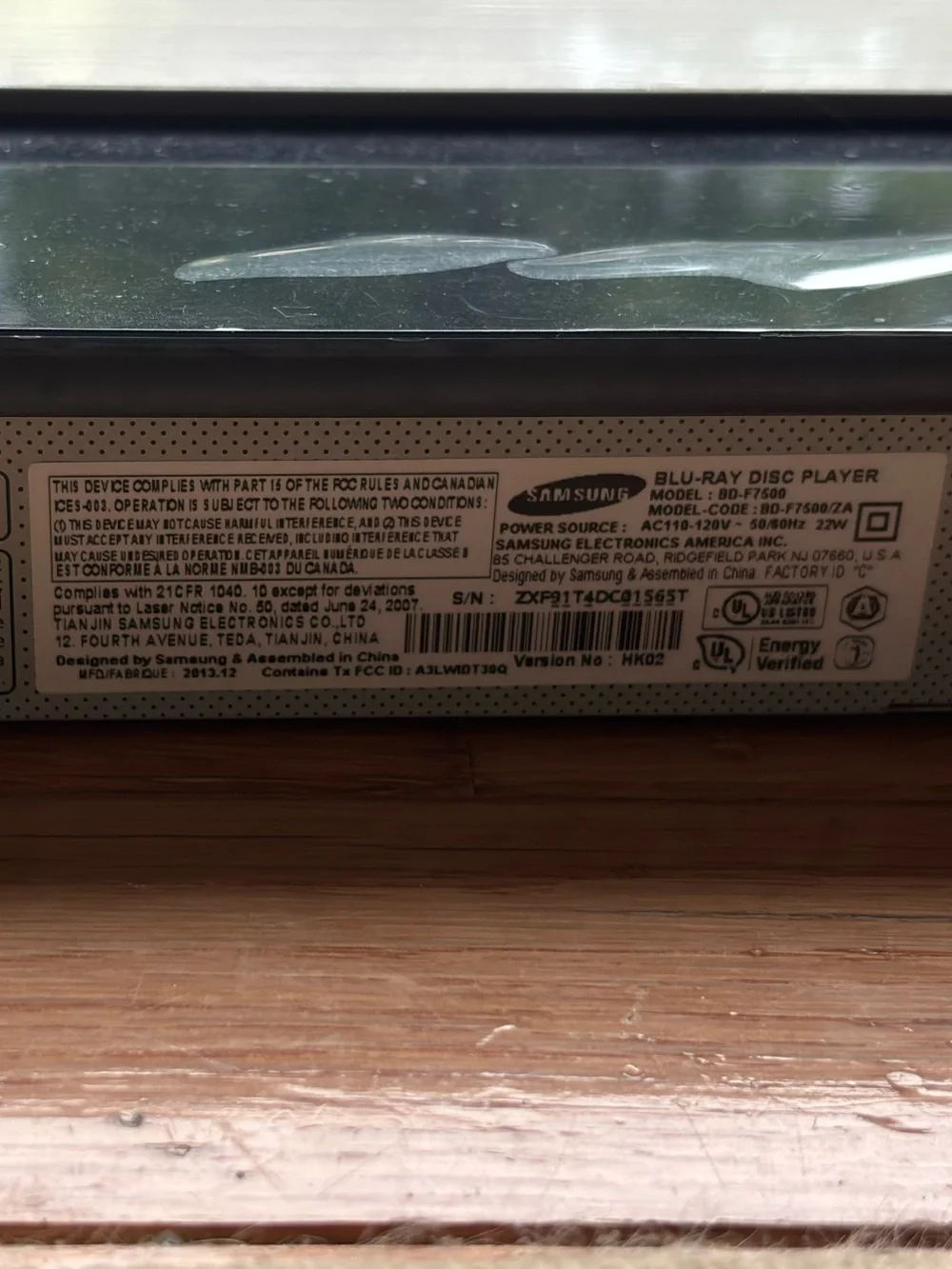 Samsung bd f7500